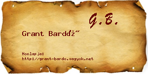 Grant Bardó névjegykártya